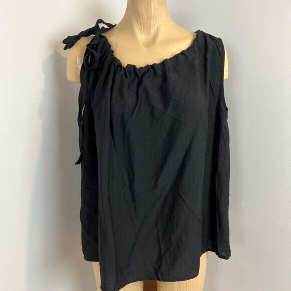 Unbranded Women's Size Large Black Sleeveless Side Tie Bow Camisole Top - Picture 1 of 12